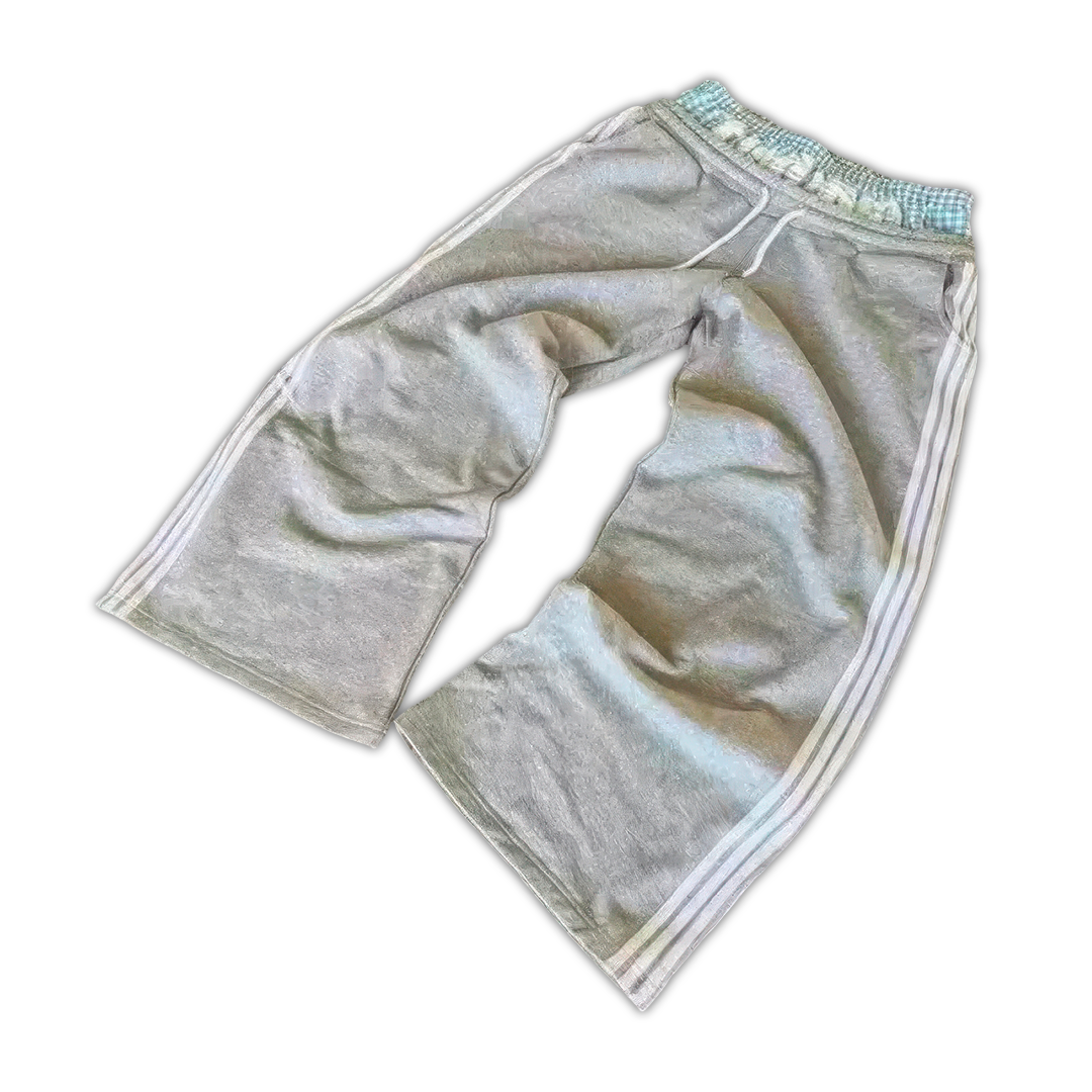 Grey and Blue Color-Block Lounge Pants