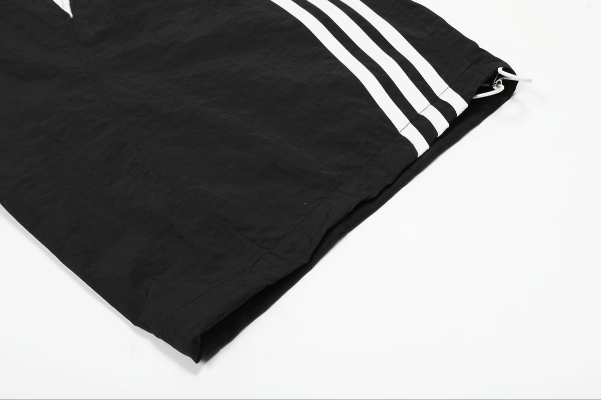 Nylon Multi-Stripe Track Wide-Leg Pants