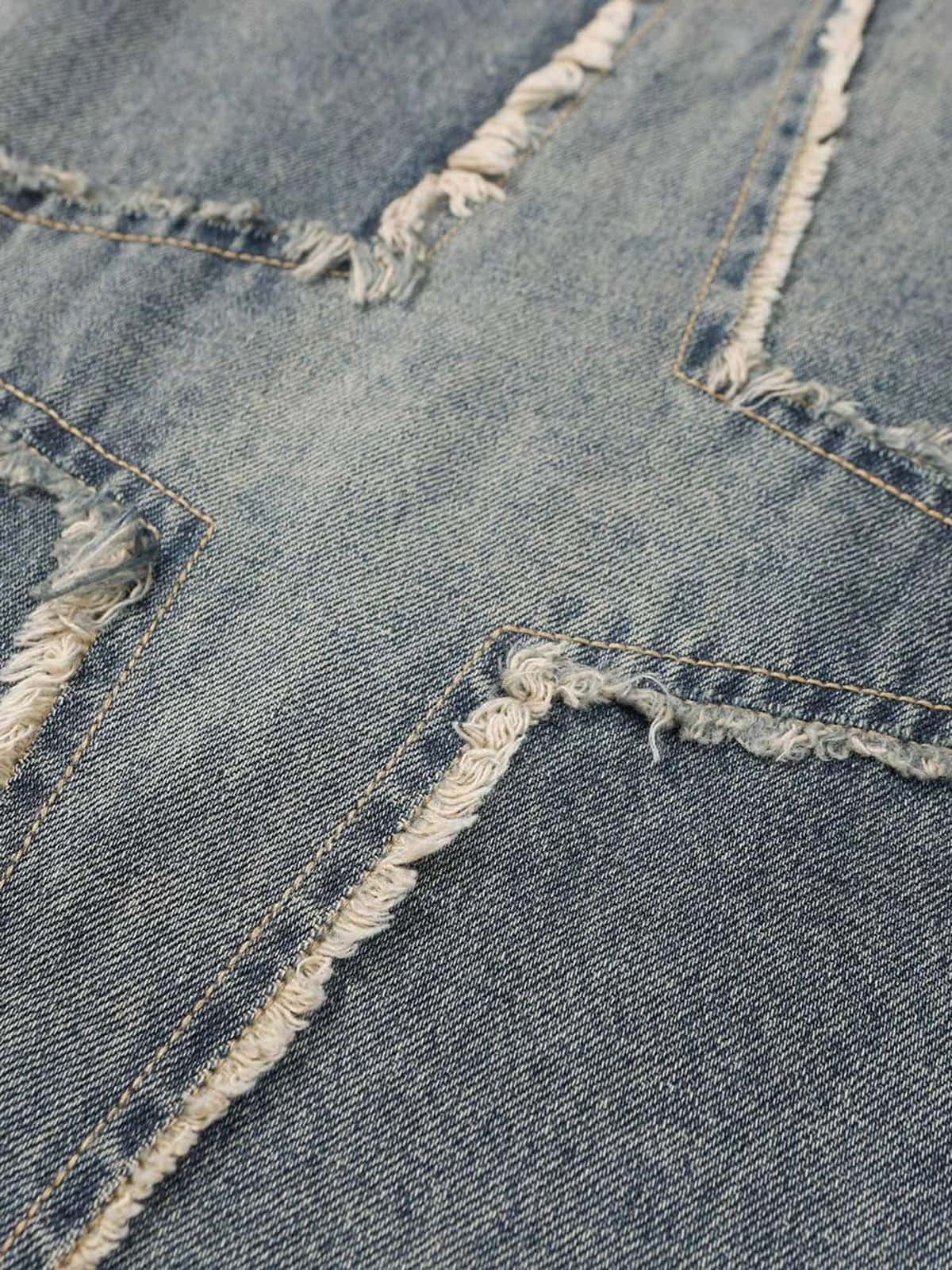 Oversized Star Patchwork Washed Pants