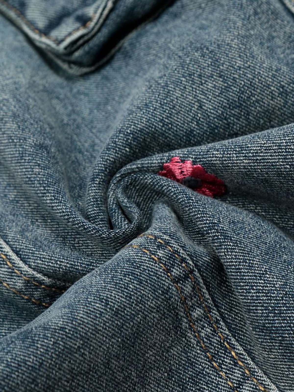 Signature Embroidered Doll Scimitar Denim