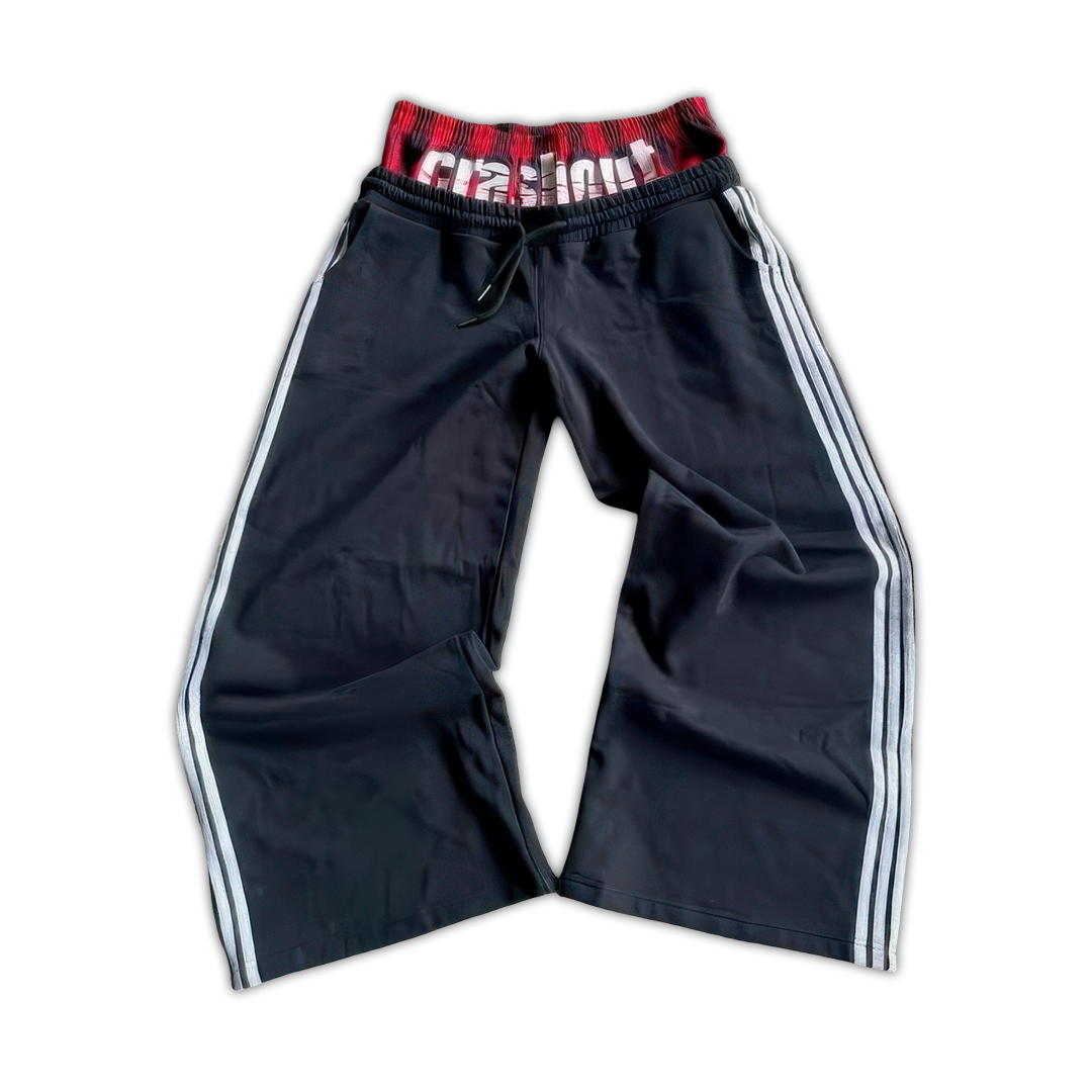 Grey and Blue Color-Block Lounge Pants
