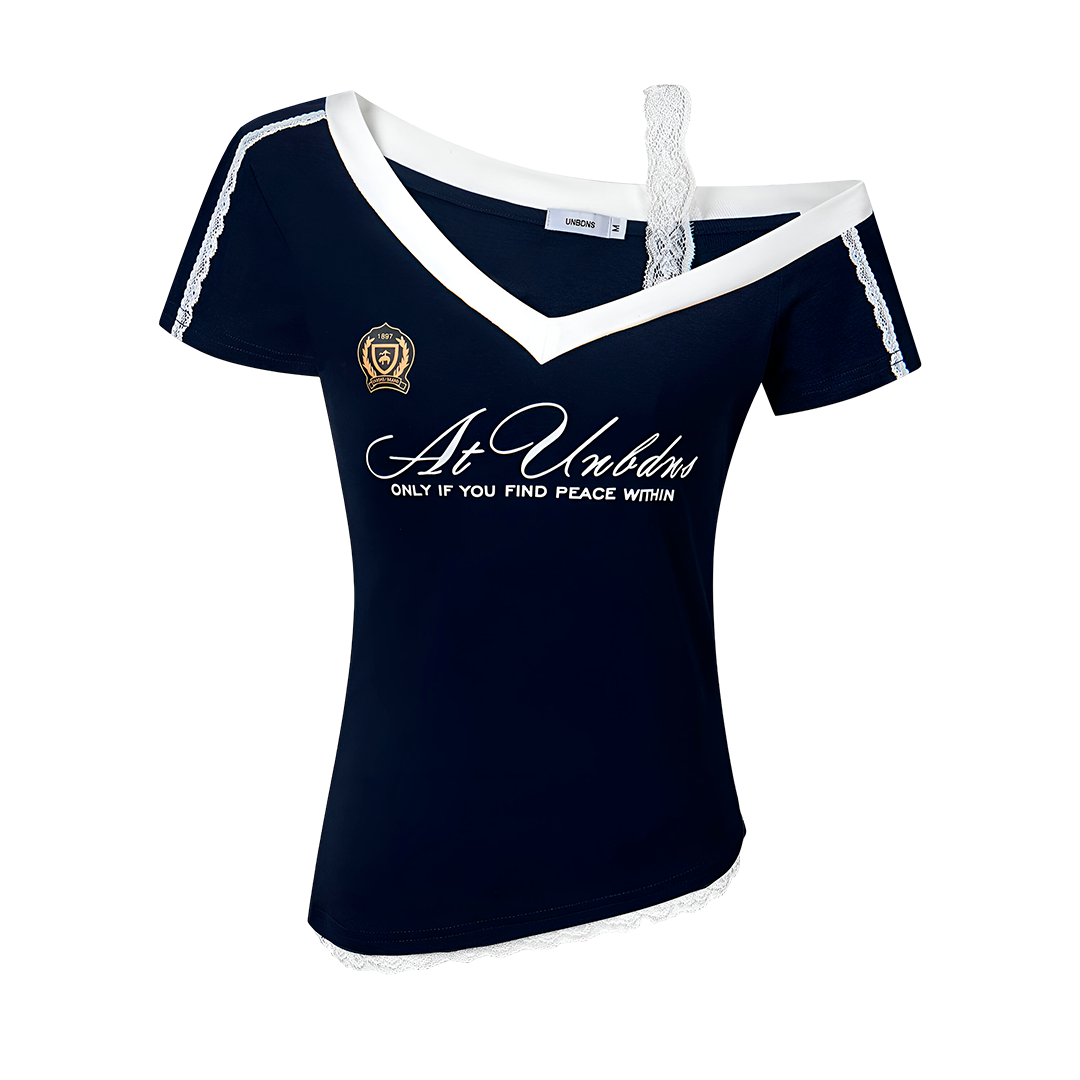 V Neck Shirt With Lace Cami Stylish Niche