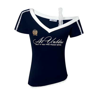 V Neck Shirt With Lace Cami Stylish Niche