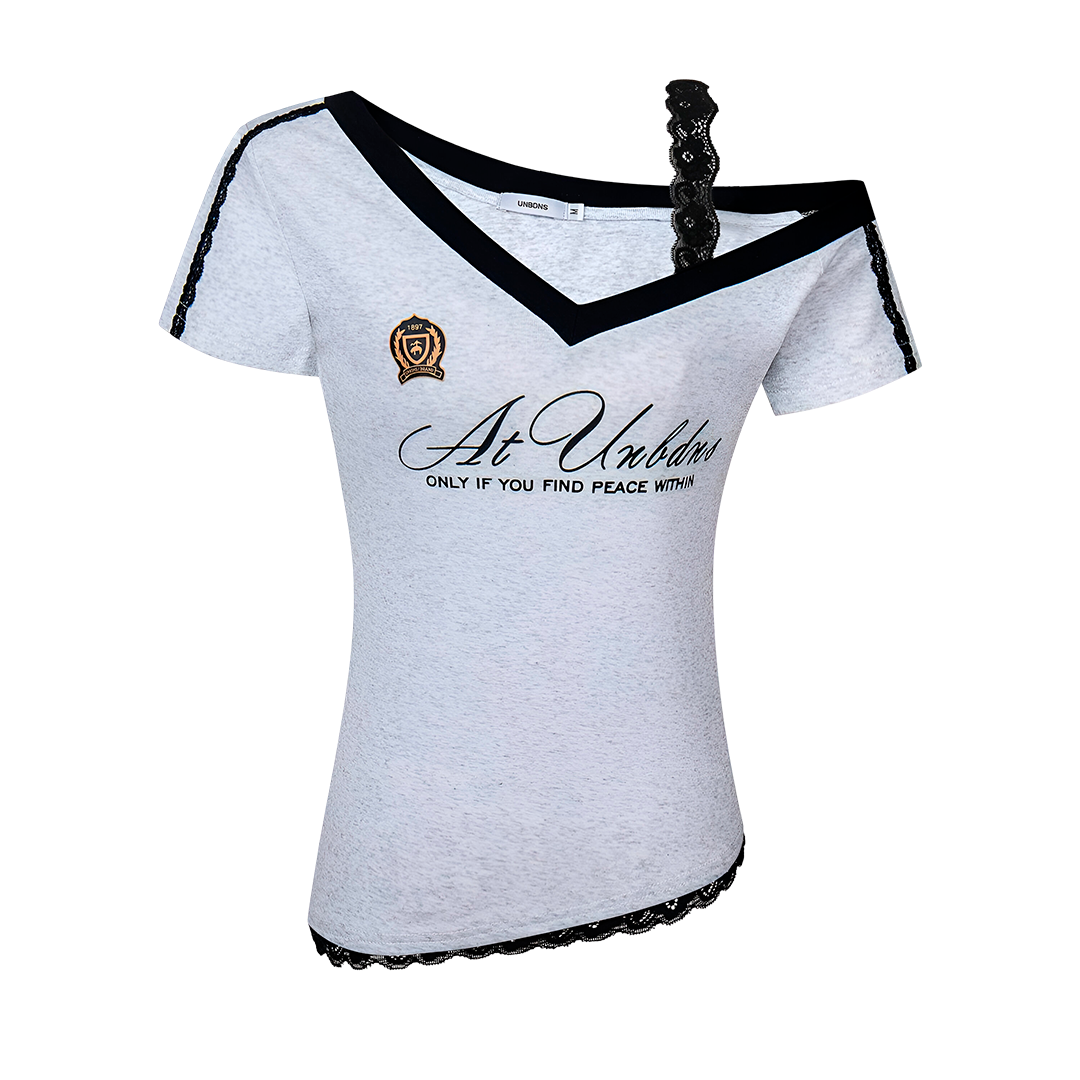 V Neck Shirt With Lace Cami Stylish Niche