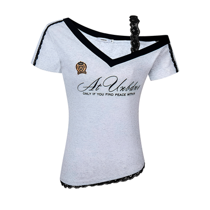 V Neck Shirt With Lace Cami Stylish Niche