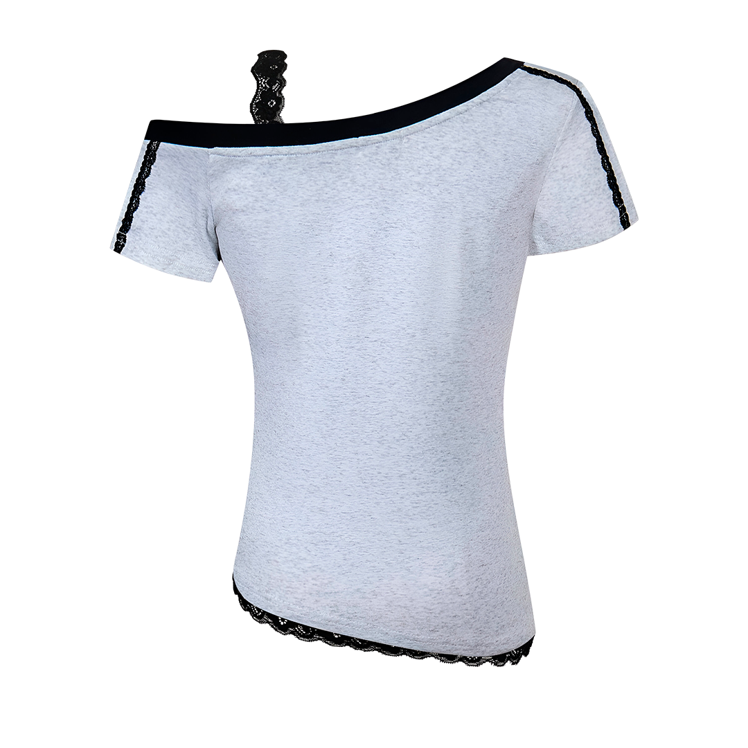 V Neck Shirt With Lace Cami Stylish Niche