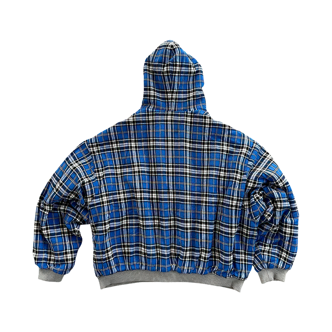 Reversible Hoodie with Plaid Lining
