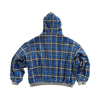 Reversible Hoodie with Plaid Lining