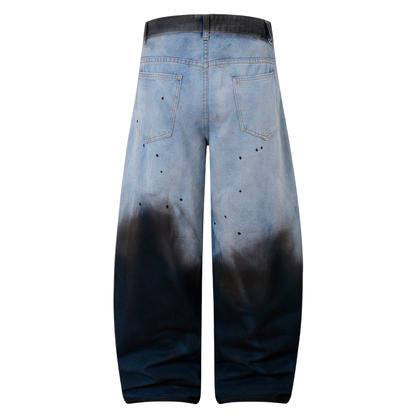 Distressed Gradient Baggy Jeans
