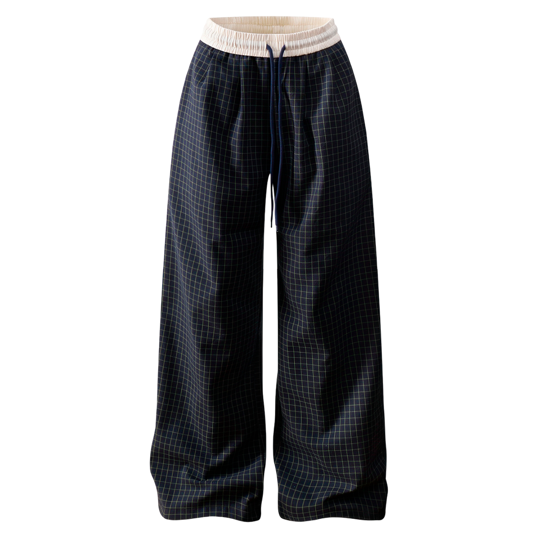 Plaid Wide Leg Pants