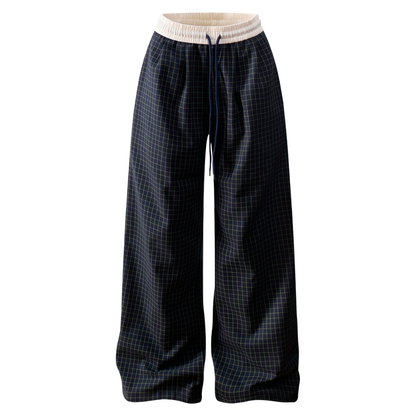 Plaid Wide Leg Pants
