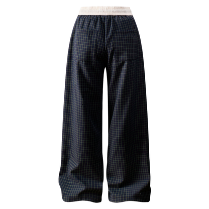 Plaid Wide Leg Pants