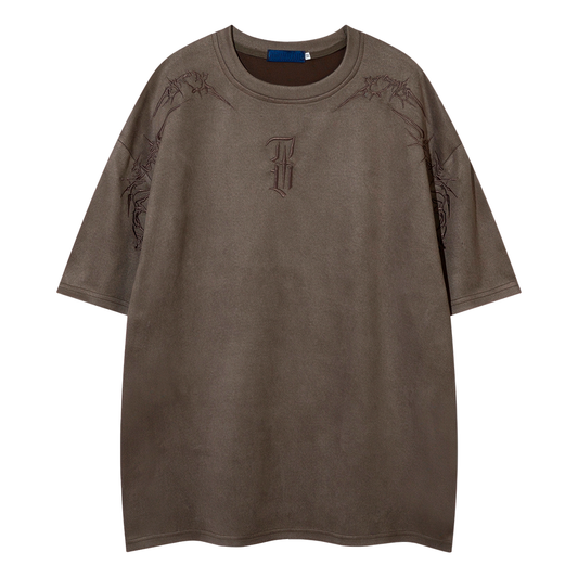 Embroidery Oversize Short Sleeve T-Shirt