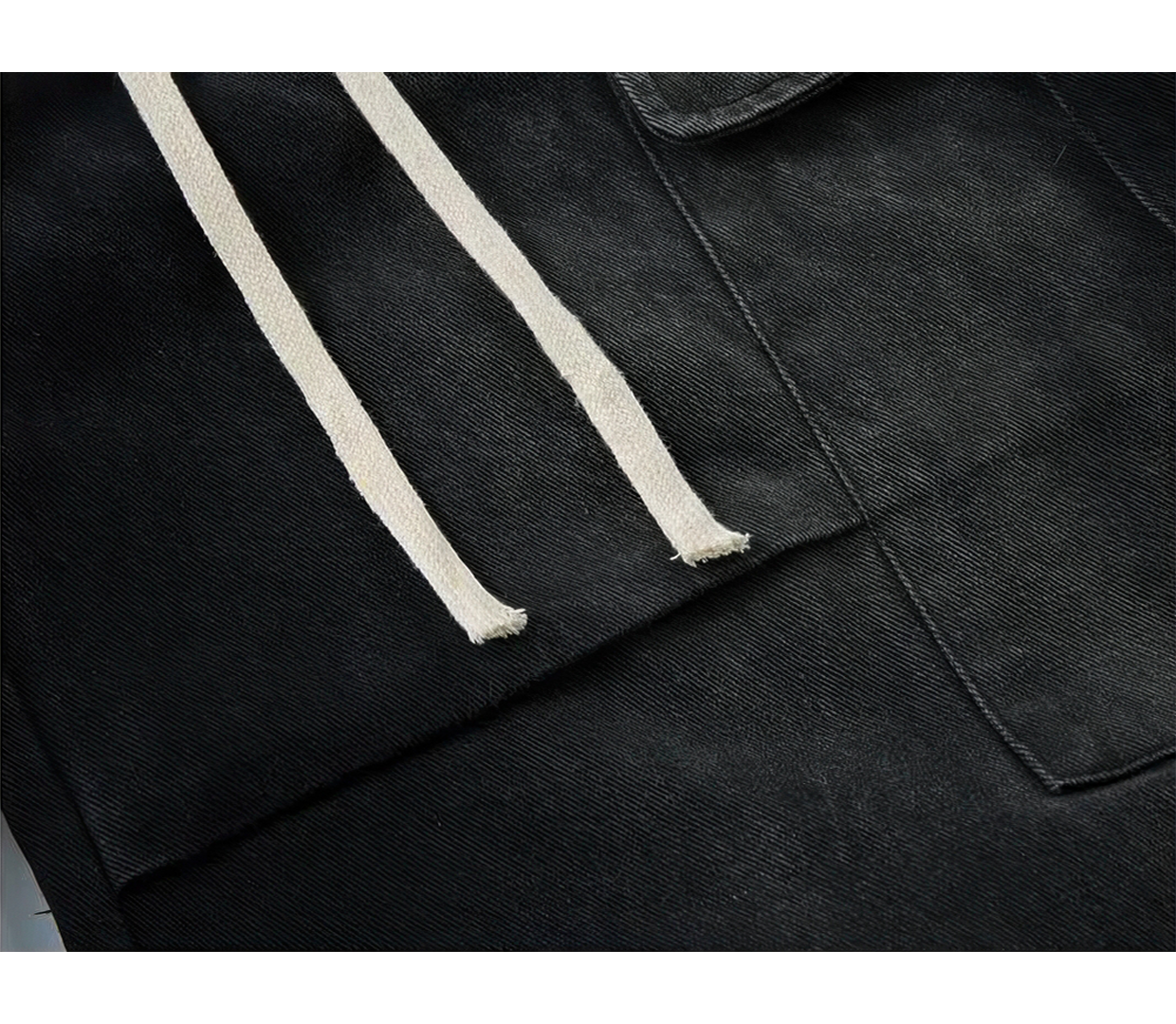 Washed Multi Pocket Drawstring Cargo Jeans