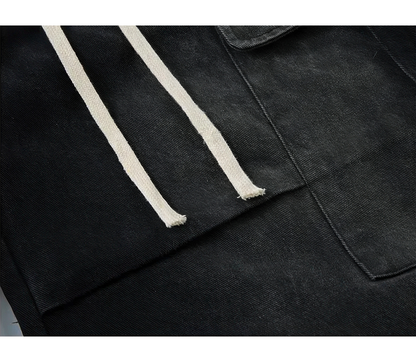 Washed Multi Pocket Drawstring Cargo Jeans