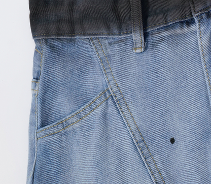 Distressed Gradient Baggy Jeans
