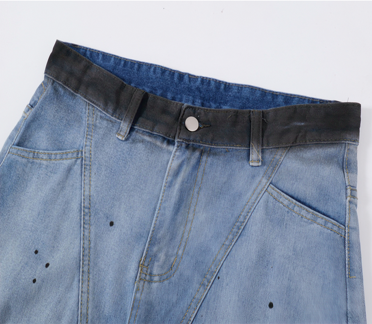 Distressed Gradient Baggy Jeans