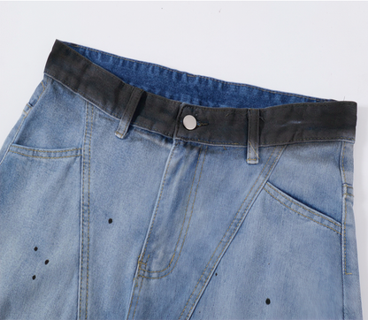 Distressed Gradient Baggy Jeans
