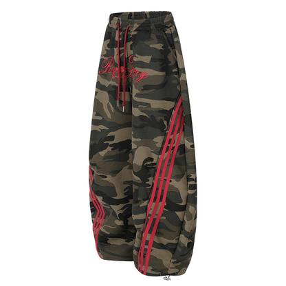 Patchwork Embroidered Camouflage Pants
