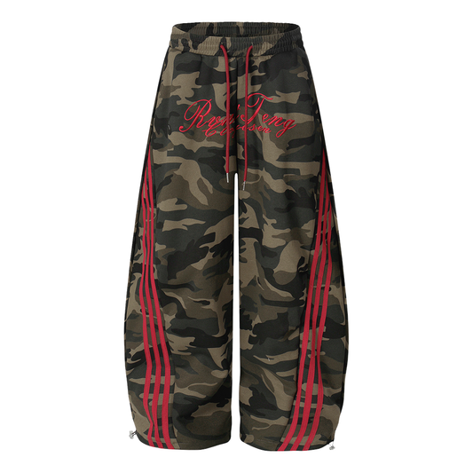 Patchwork Embroidered Camouflage Pants
