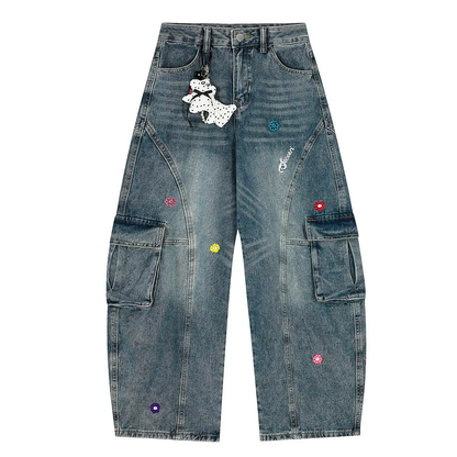 Signature Embroidered Doll Scimitar Denim