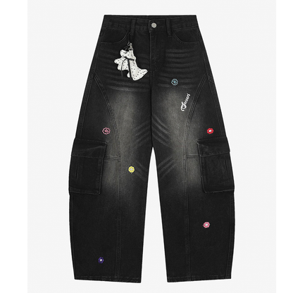 Signature Embroidered Doll Scimitar Denim