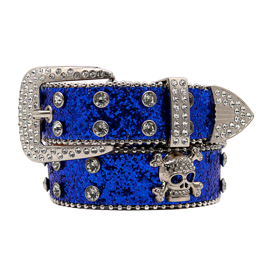 Crystal Studded Skull Statement Belt