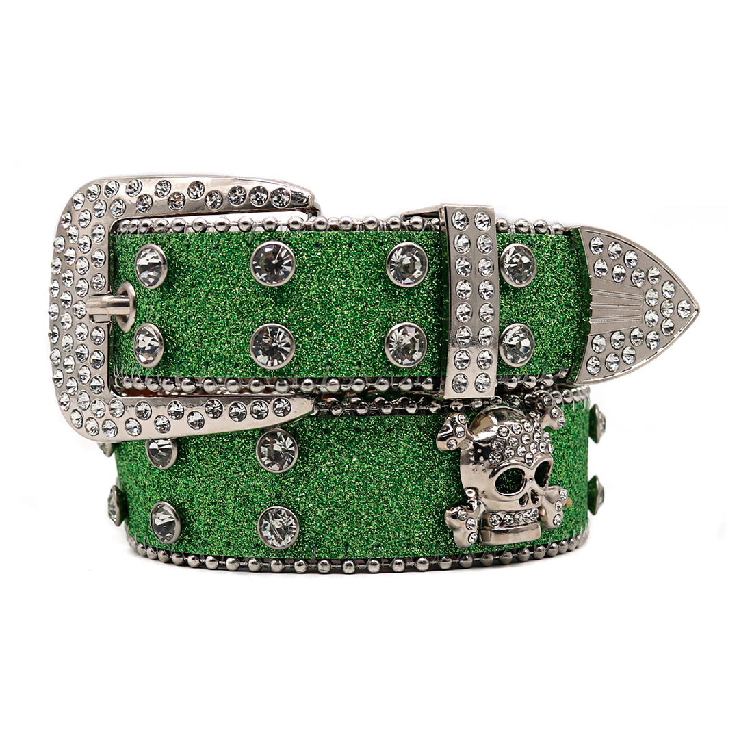 Crystal Studded Skull Statement Belt