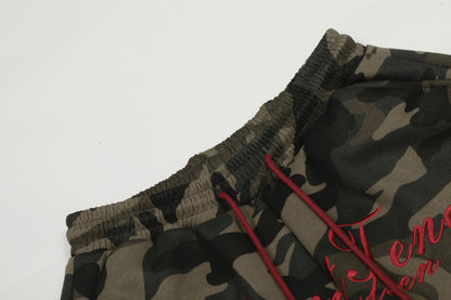 Patchwork Embroidered Camouflage Pants