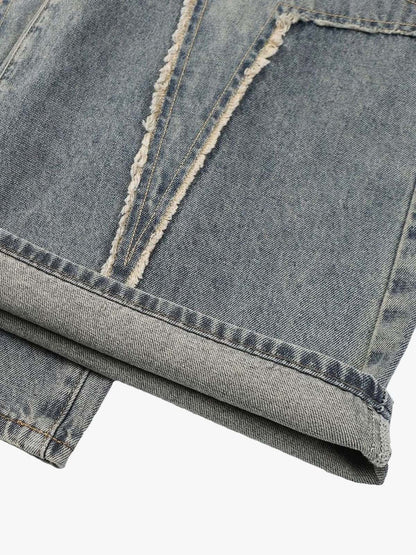 Oversized Star Patchwork Washed Pants