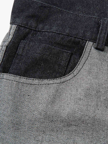Tribal Flame Graphic Oversized Baggy Denim